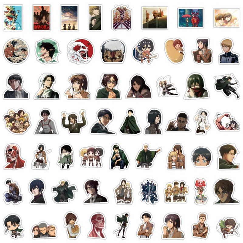 Laptop Original Accessories - 60 szt. Naklejek Anime Atak Tytanów,