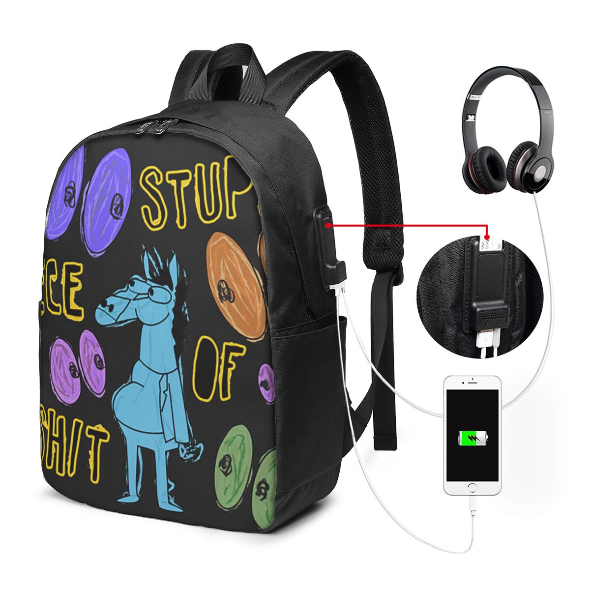 Laptop Bag - Plecak z motywem kreskówki Bojack Horseman,