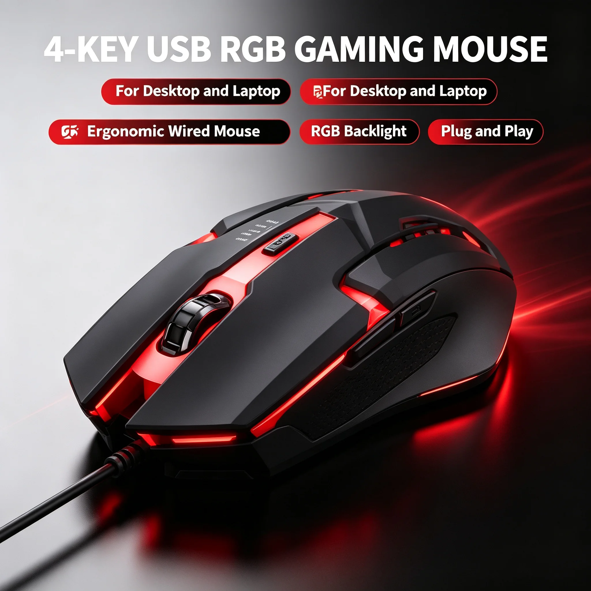 Kolorowa, przewodowa mysz gami – Laptop Mouse recenzja i cena