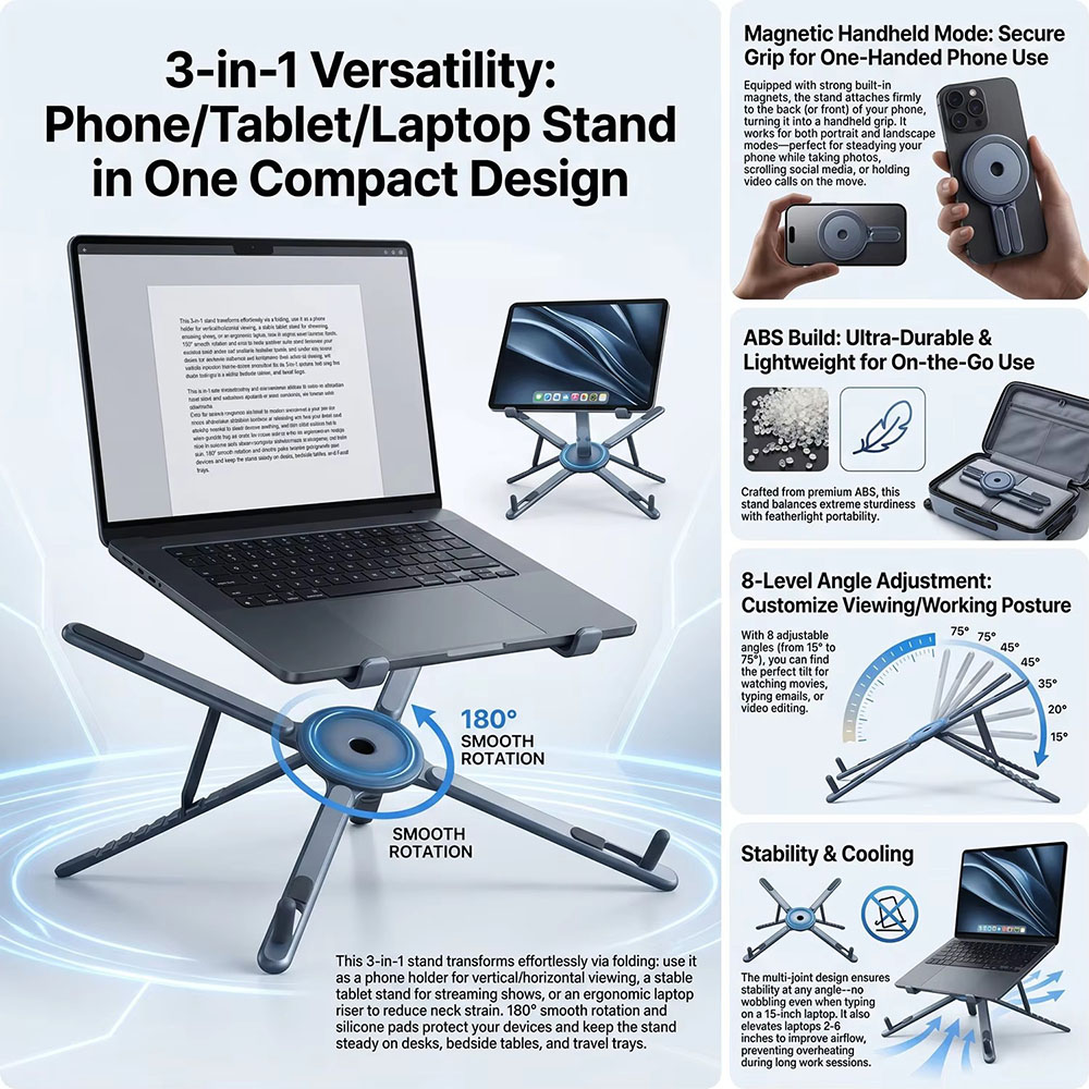 Przenośny magnetyczny uchwyt n – Laptop Stand recenzja i cena